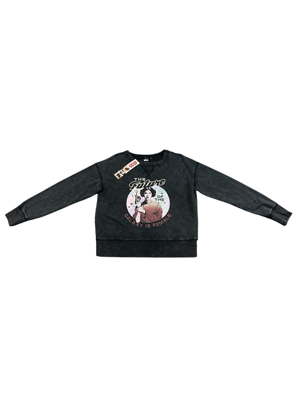 Star Wars Princess Leia Sweatshirt Womens Large Galaxy Is Female NWT Black